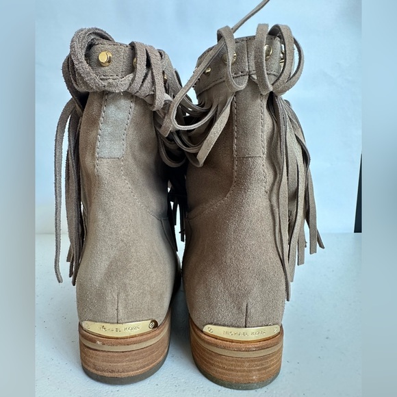 Michael Kors Billy taupe studded fringe booties 7.5 - Picture 6 of 15